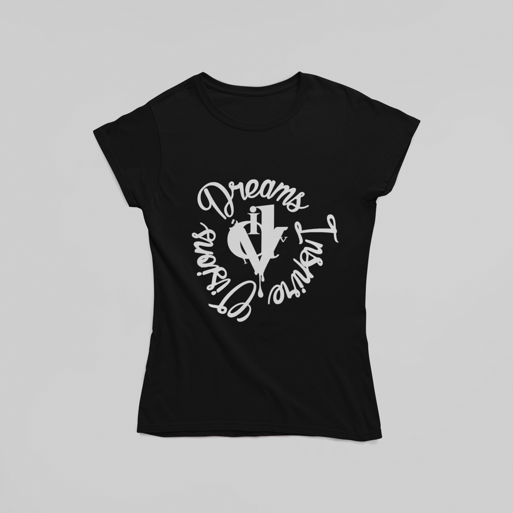 Women T-Shirt Cursive DIV in Black